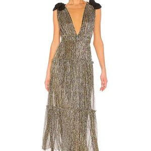 Elegant Black and Gold Evening Dress